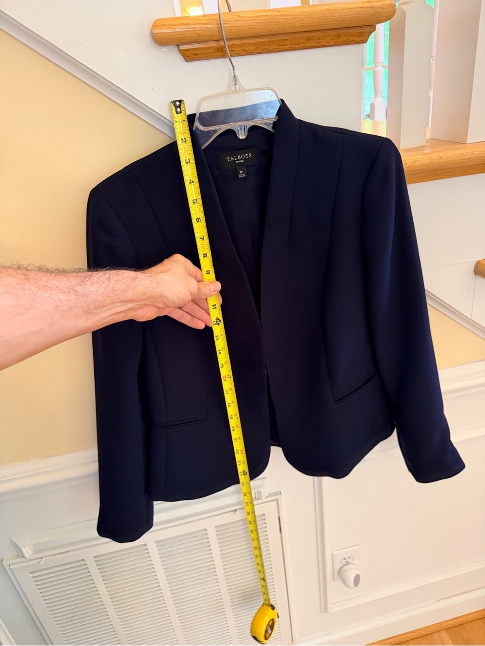 Ladies Size 8P "Talbots" Navy Open-Front Blazer Jacket Quality GUC ❤️ - Picture 5 of 6